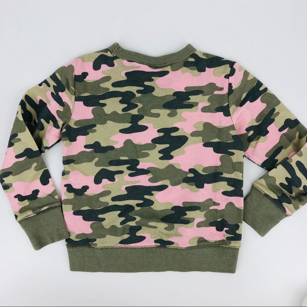 NWT Green Pink Camo Flip Sequin Boss Graphic Sweatshirt XS XSmall 4 - Picture 7 of 8